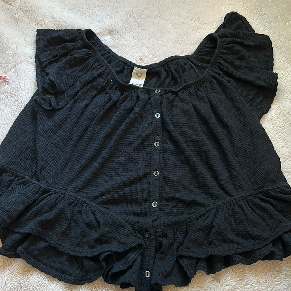 We the Free black peplum top